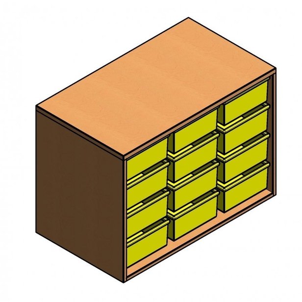 Supporting image for Mobile Double Tray Unit - with 9 Deep Trays  W1050mm