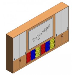 Supporting image for Workshape Flush-front ilearn Teacher Wall with Trays -L4000mm