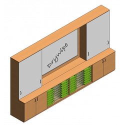 Supporting image for Workshape ilearn Teacher Wall with Trays - L4000mm