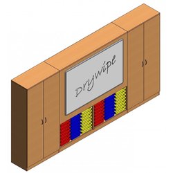 Supporting image for Workshape Flush-front ilearn Teacher Wall with Trays & Tall Hinged Units - L4100