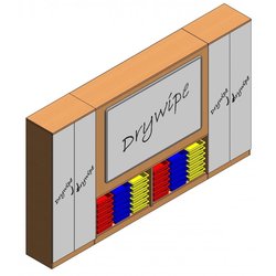 Supporting image for Workshape Flush-front ilearn Teacher Wall with Trays & Tall Drywipe Doors L3700