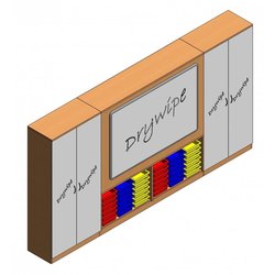 Supporting image for Workshape Flush-front ilearn Teacher Wall with Trays & Tall Drywipe Doors L4100