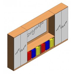 Supporting image for Workshape ilearn Teacher Wall with Tall Drywipe Doors - L4100mm
