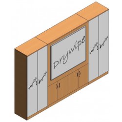 Supporting image for Workshape Flush-front ilearn Teacher Wall with Tall Drywipe Doors - L3200mm