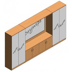 Supporting image for Workshape ilearn Teacher Wall with Tall Drywipe Doors - L4000mm