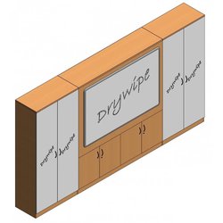 Supporting image for Workshape Flush-front ilearn Teacher Wall with Tall Drywipe Doors - L4000mm