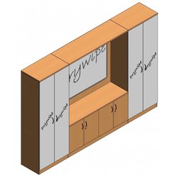 Supporting image for Workshape ilearn Teacher Wall with Tall Drywipe Doors - L3200mm