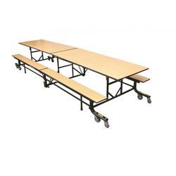 Supporting image for Rectangular Folding Tables with Benches - Length 2570mm