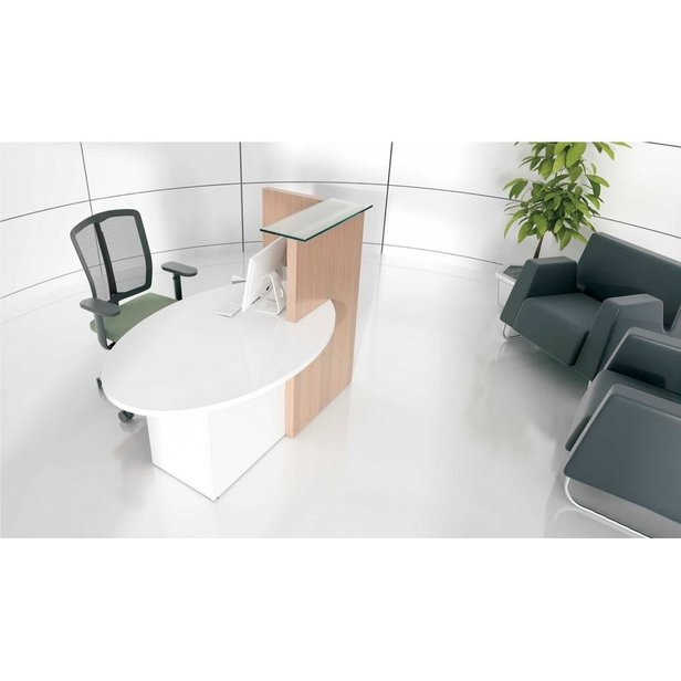 Supporting image for Y100105 - Oval Left Handed Reception Desk - image #4